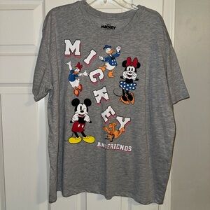 Disney Gray Mickey and Friends Short Sleeve Tee